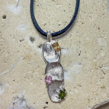 Family bar impression necklace | Sterling silver