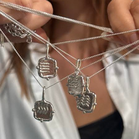 Four element necklaces in solid sterling silver