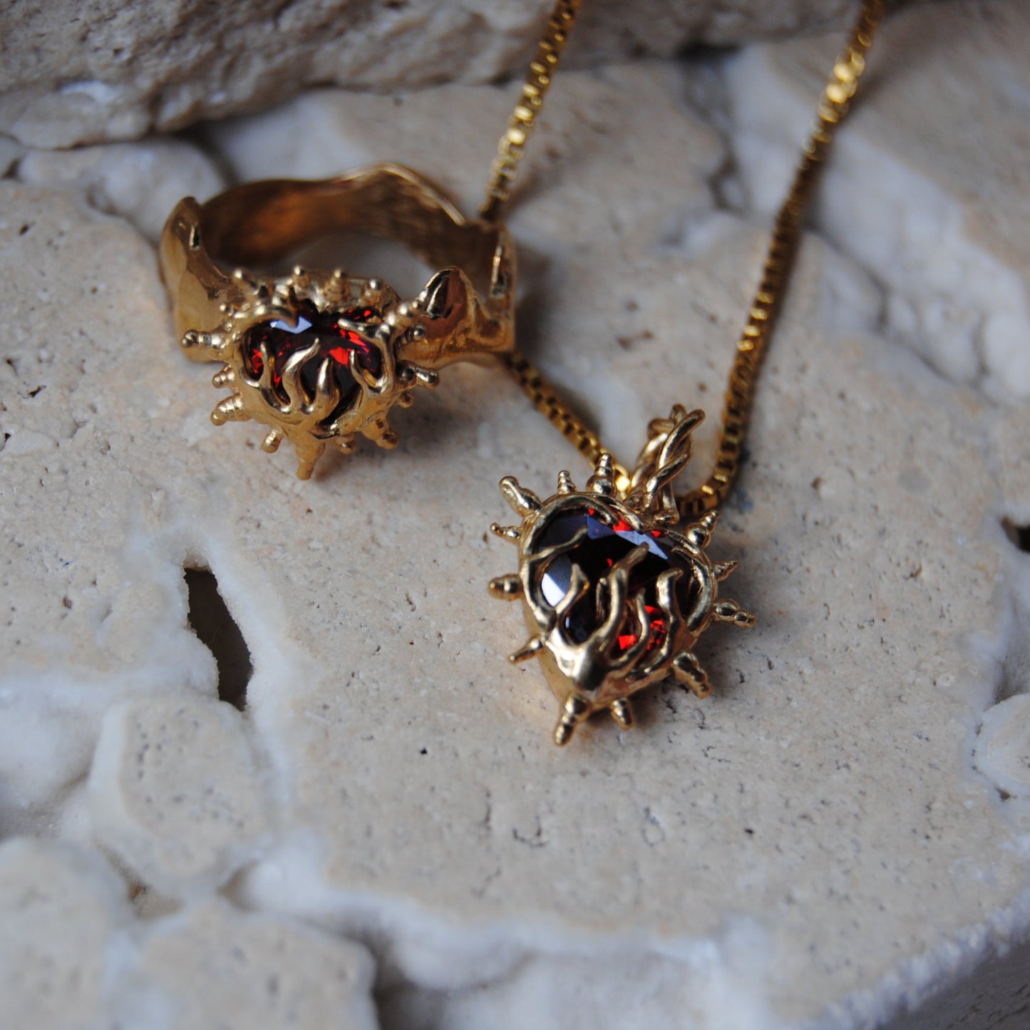flame heart ring