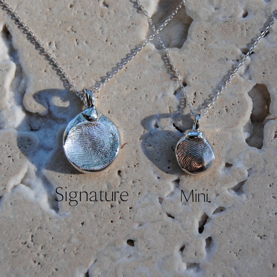 Mini Infant or Child Impression necklace | Sterling silver