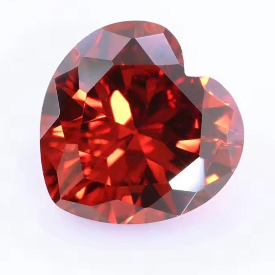 Red gemstone on a white background