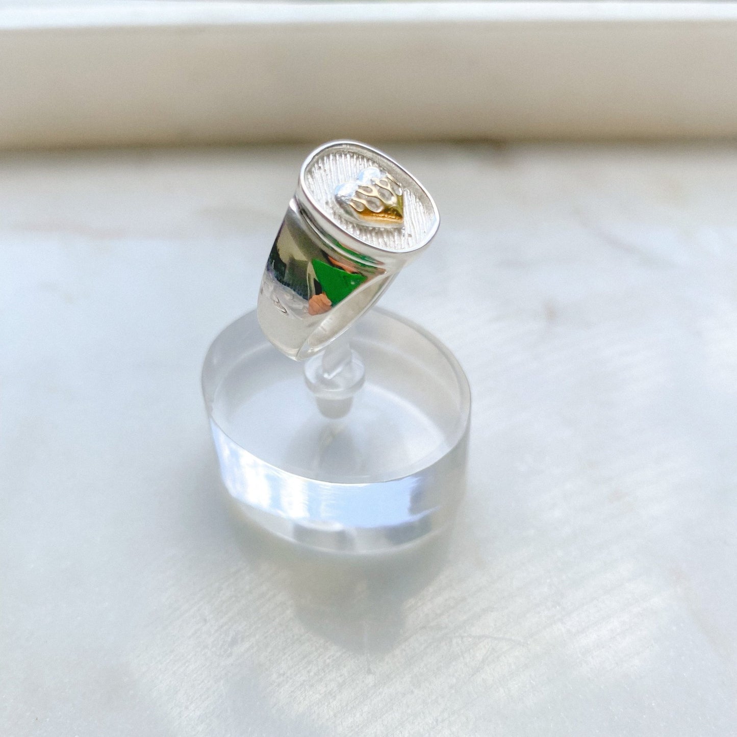 Heart on fire ring