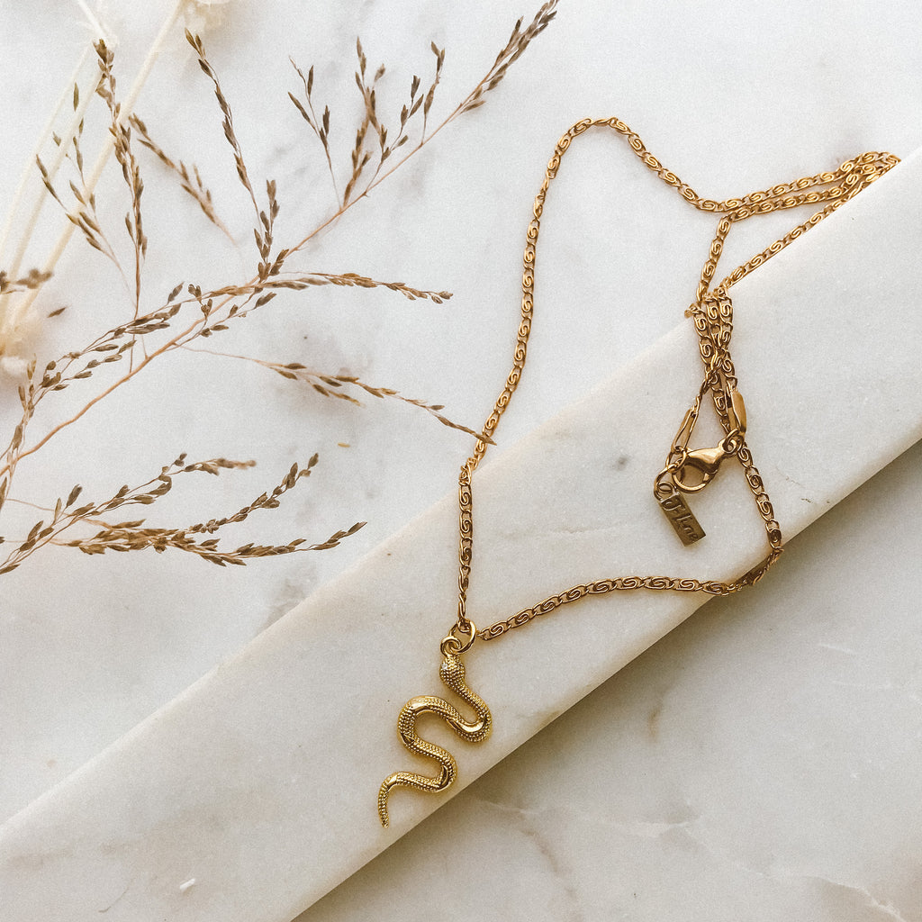 mermaid charm necklace - Gold