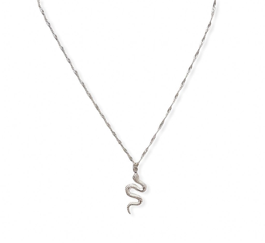 Luxe serpent Necklace-Silver