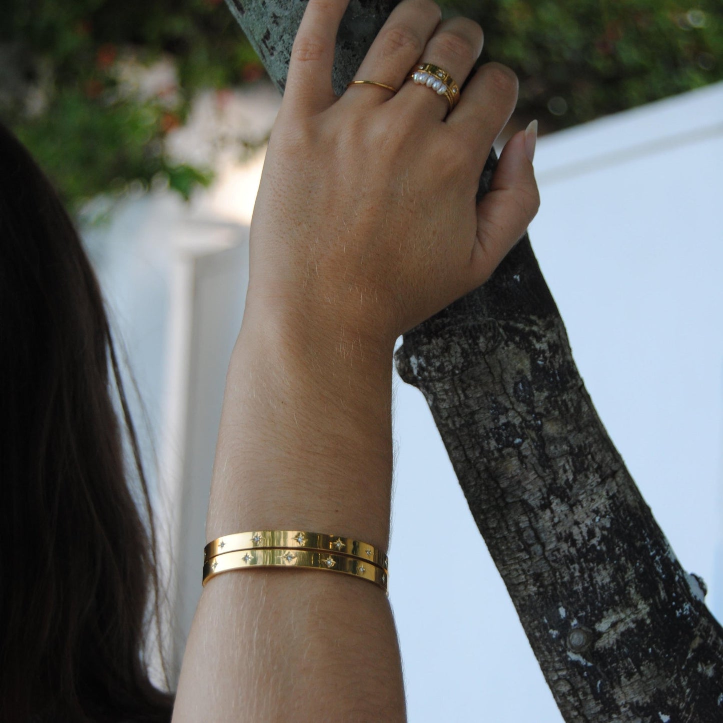 Day & Night Cuff Bangle-Gold