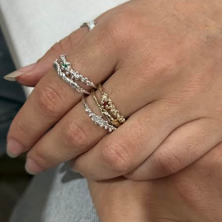 stacked element dainty rings