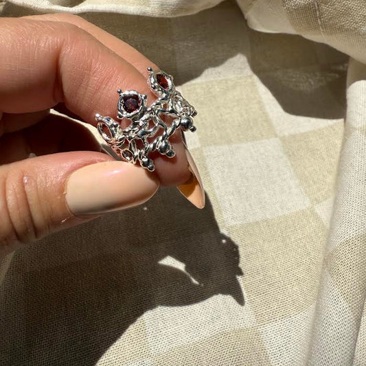 heart fire crown ring 