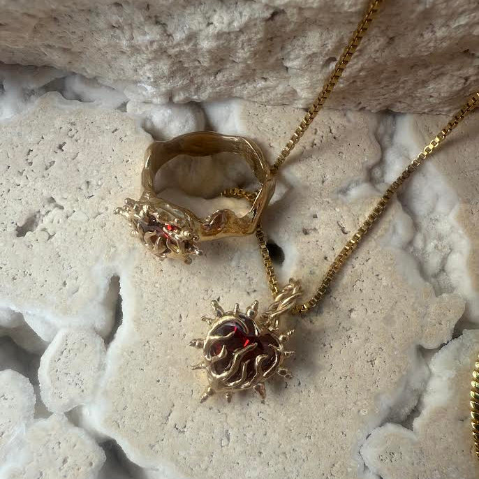 flame heart necklace