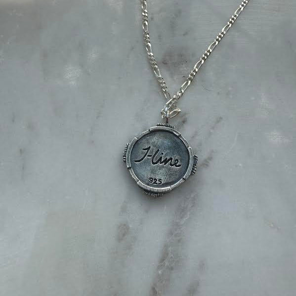 back of eveil eye protection necklace in silver