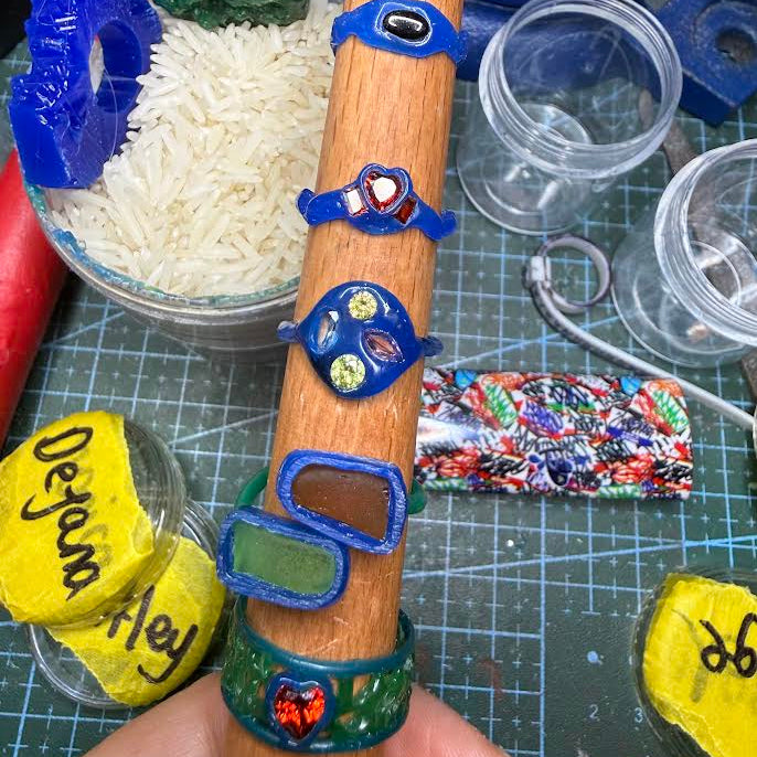 lostwax jewellery on mandrel