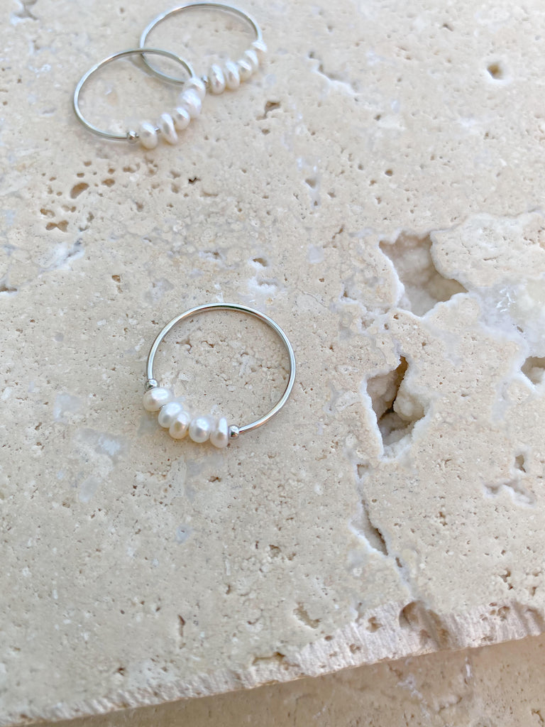 Athena Pearl Ring- Silver