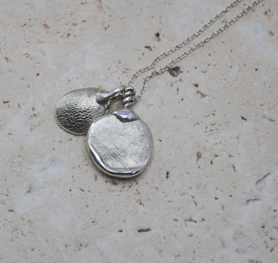 Fingerprint Pendant-Sterling silver- Fingerprint Impression Kit + Necklace