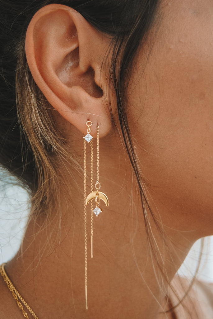 Starlet Drop Thread earrings
