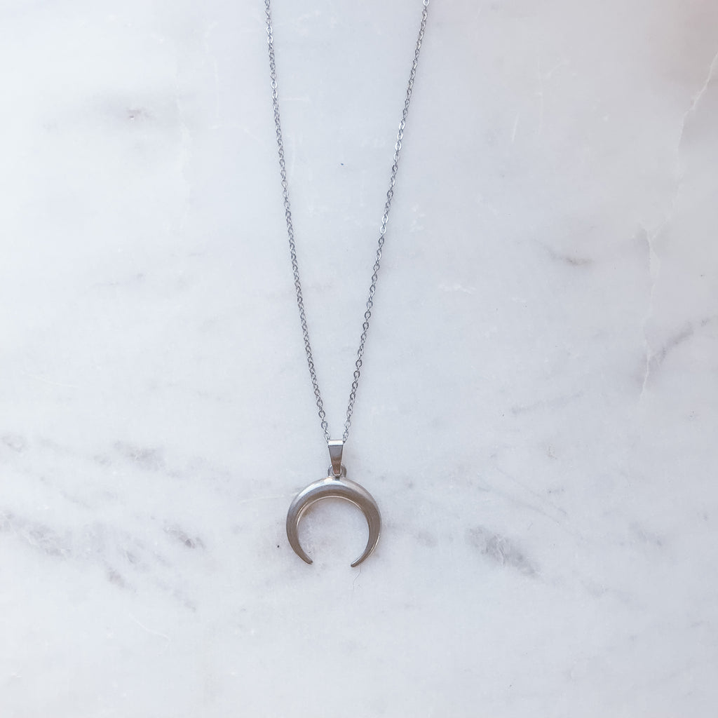 Ocean Crescent necklace- Silver
