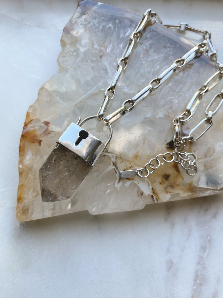 Crystal Love Lock necklace