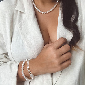Empress Lulu pearl necklace-Silver clasp