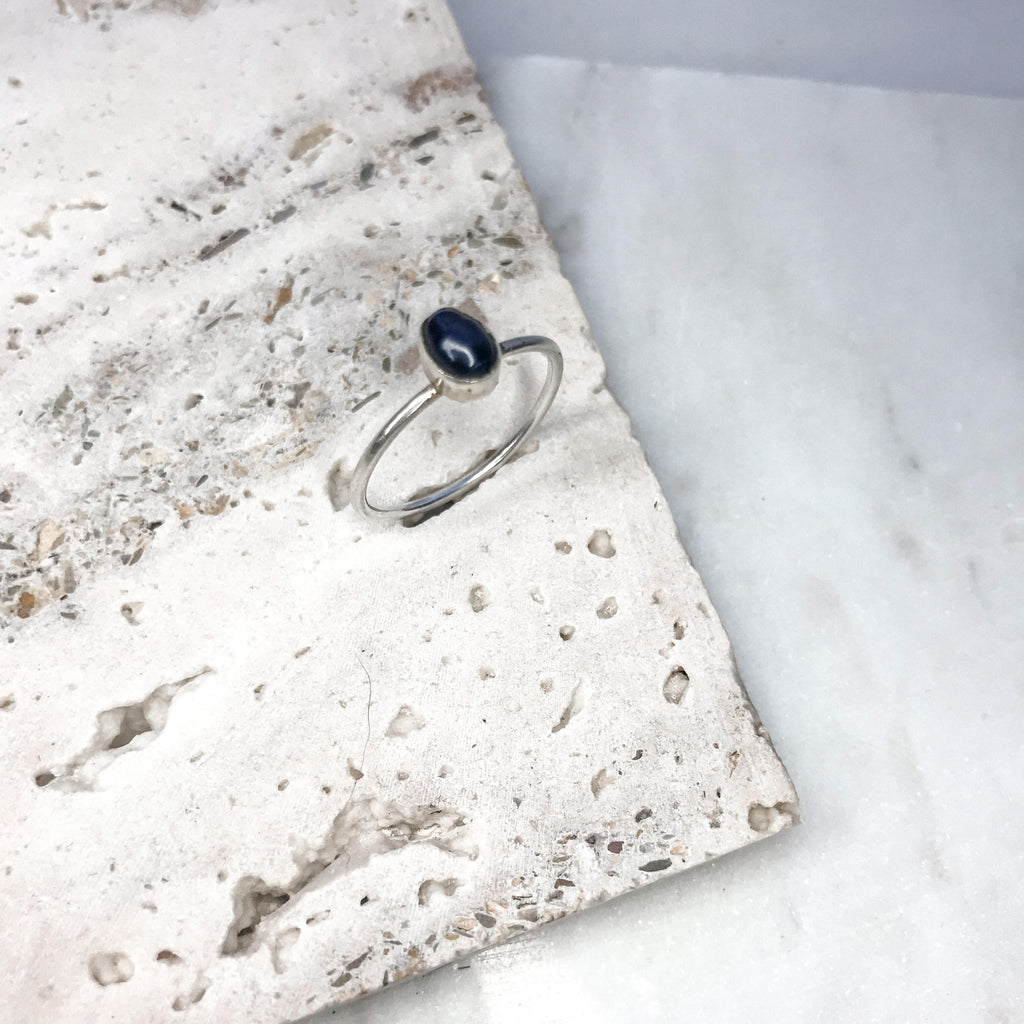 Yin pearl solo ring- Silver